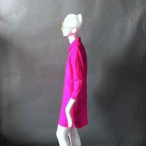 Pink Silk Shantung Shirt Dress sz XS S